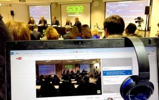 webcast debates sage webcast company stream live event from shard streamed to private website streaming from event production company WaveFX 360 streaming